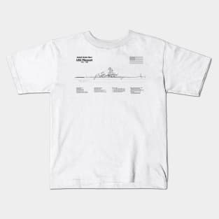 USS Missouri bb-63. World War II Battleship - BDpng Kids T-Shirt